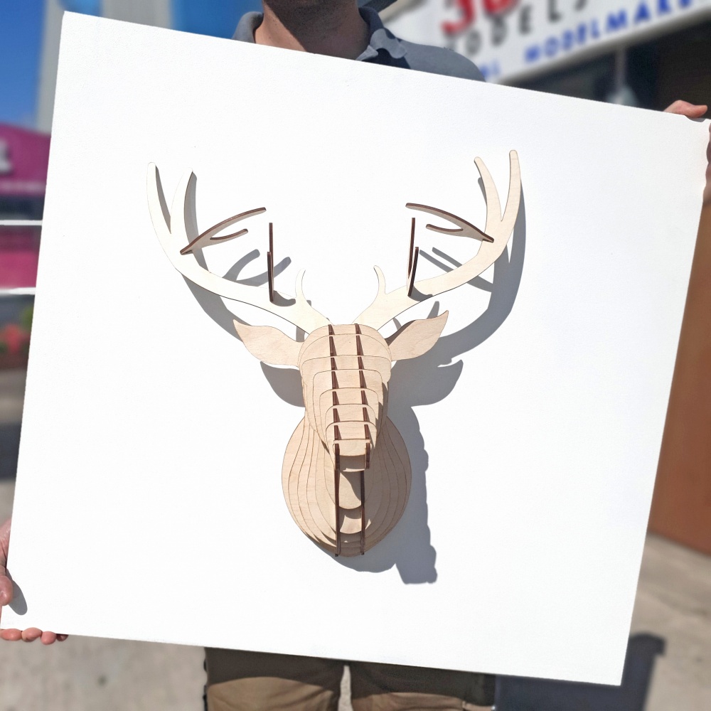 3D Stag Ply Animal Head